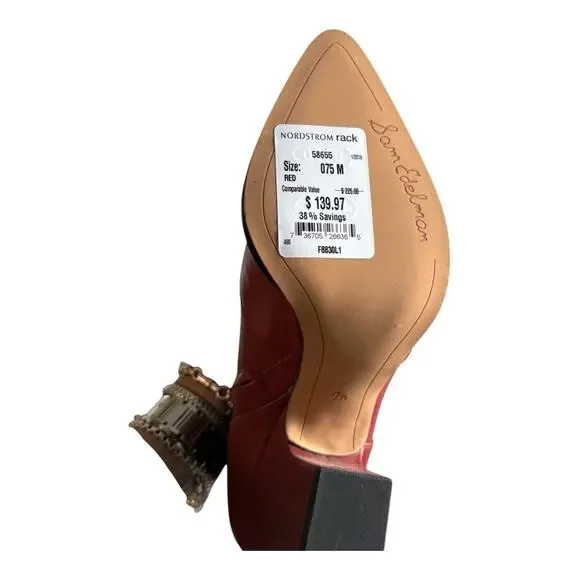 Sam Edelman Women's Natasha High Red Knee High Boot Burgundy 7.5 NWT - Picture 12 of 12